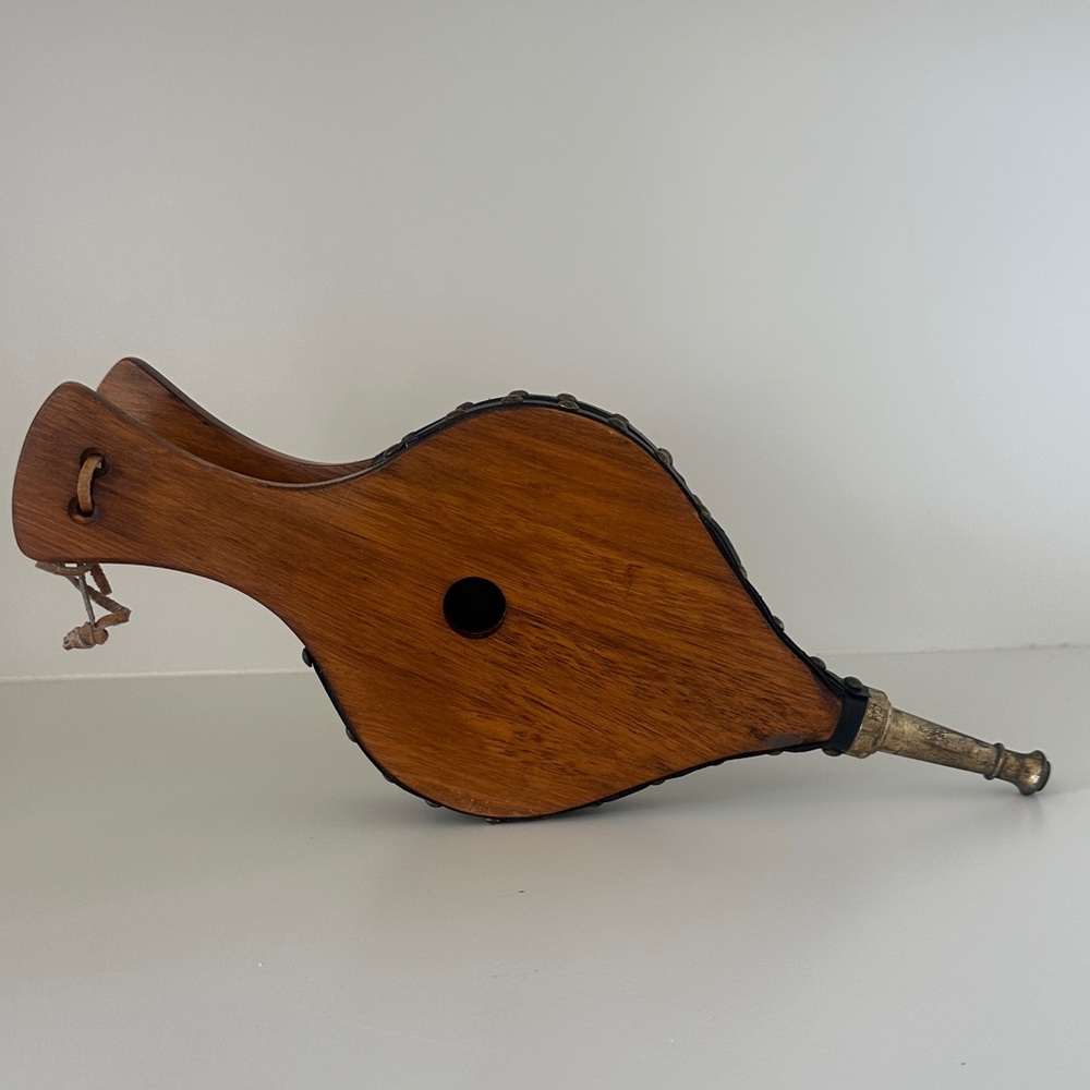Vintage Wooden and Leather Fireplace Bellows
